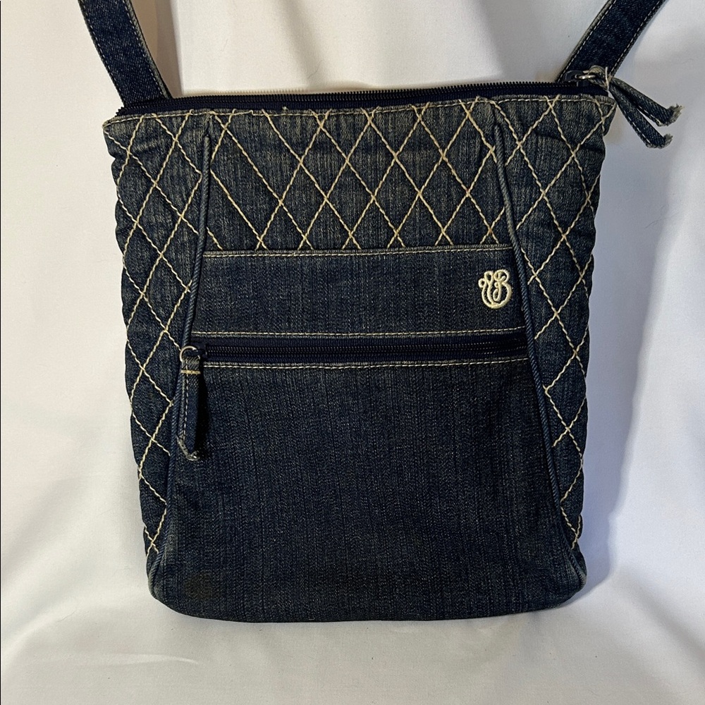 Navy Denim Crossbody Purse